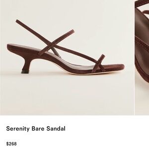 Reformation serenity bare Chocolate Brown Suede Strappy Sandals